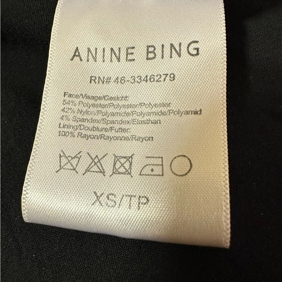 Anine Bing Black Viola Long Sleeve Striped Shift Swing Dress - Picture 11 of 16